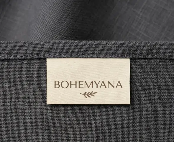Графитено сива кърпа от лен Bohemyana
